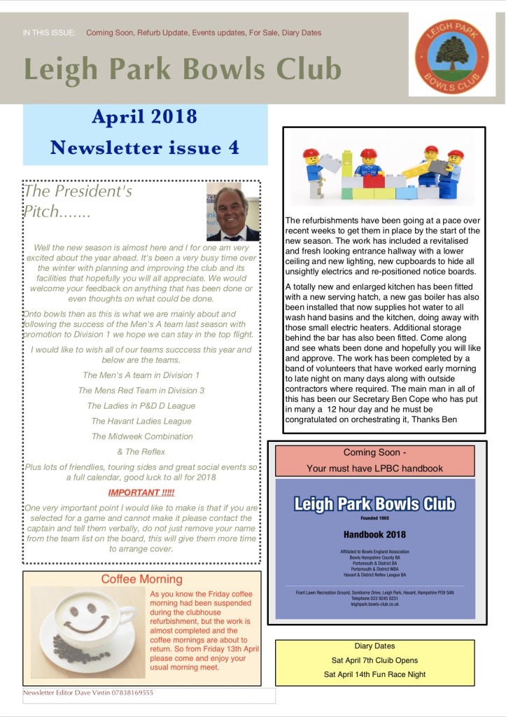 April Newsletter page 1